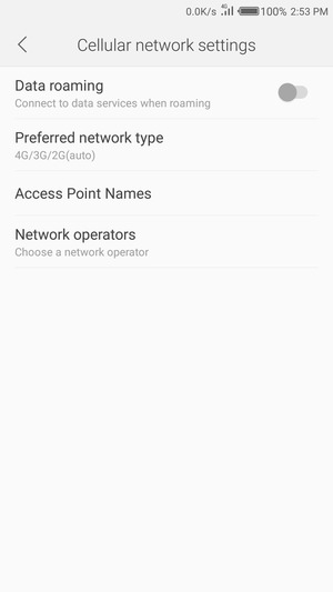 Select Preferred network type