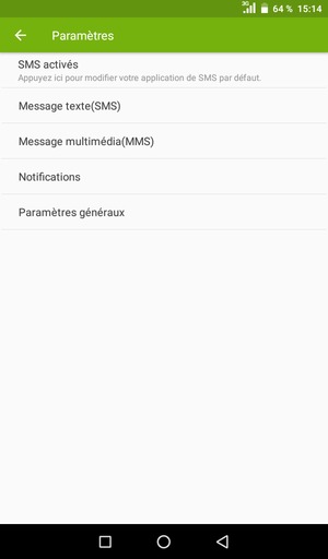 Sélectionnez  Message texte(SMS)