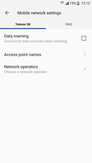 Select Public  and Access point names