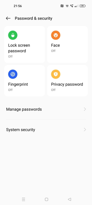 Select Lock screen password