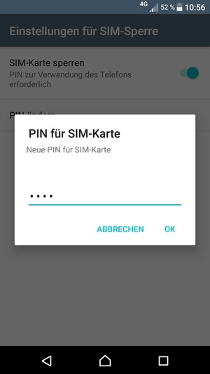 Geben Sie Ihre Neue PIN für SIM-Karte ein und wählen Sie OK