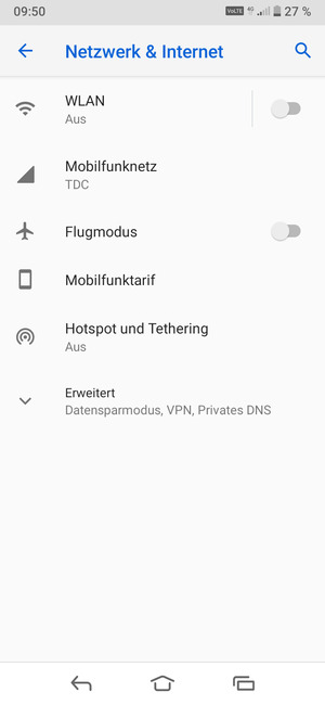 Wählen Sie Hotspot und Tethering