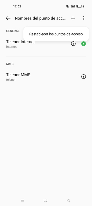 Seleccione Restablecer los puntos de acceso
