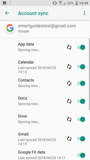 Your contacts from Google will now be synced to your smartphone.