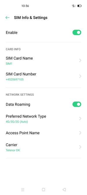 Turn Data Roaming on or off