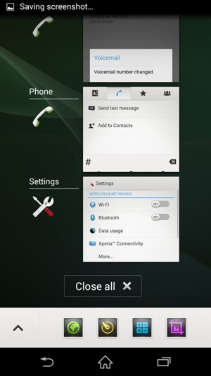 Select Close all to close all running apps