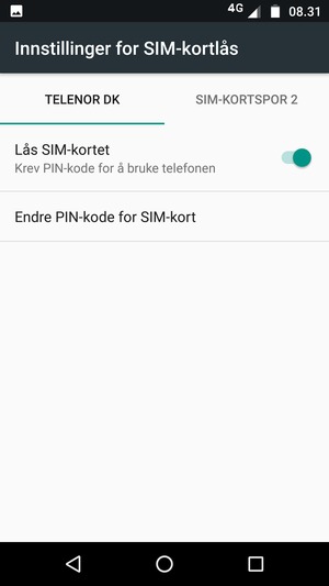 Velg Public og Endre PIN-kode for SIM-kort