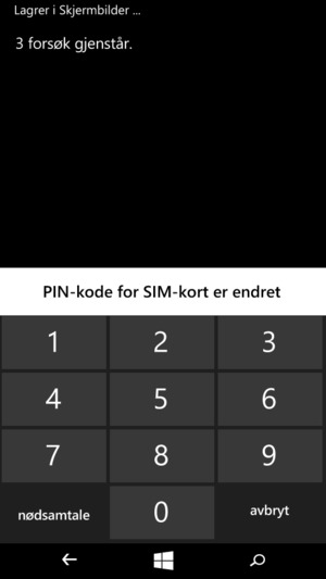 PIN-kode for SIM-kort er endret