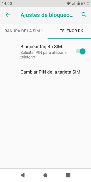 Seleccione Digicel y Cambiar PIN de la tarjeta SIM
