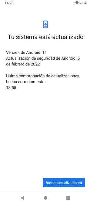 Si su teléfono está actualizado, verá la siguiente pantalla