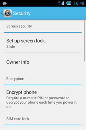 Select Set up screen lock