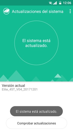 Si su teléfono está actualizado, verá la siguiente pantalla