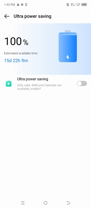 Turn on Ultra power saving