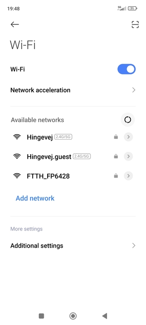 Select the wireless network you want to connect to