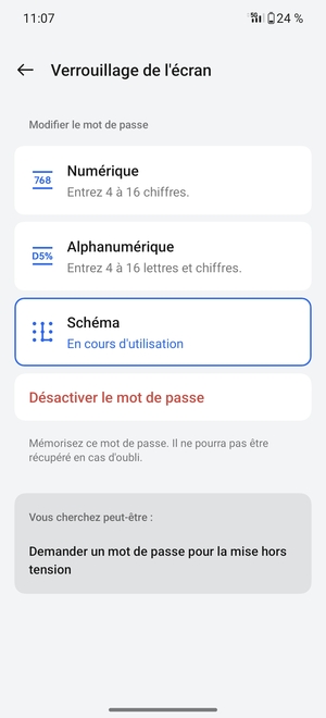 Votre téléphone est maintenant sécurisé par un écran de verrouillage