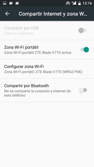 El teléfono ha sido configurado para su uso como módem