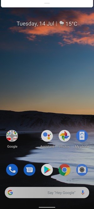 Return to the Home screen and slide down the top menu