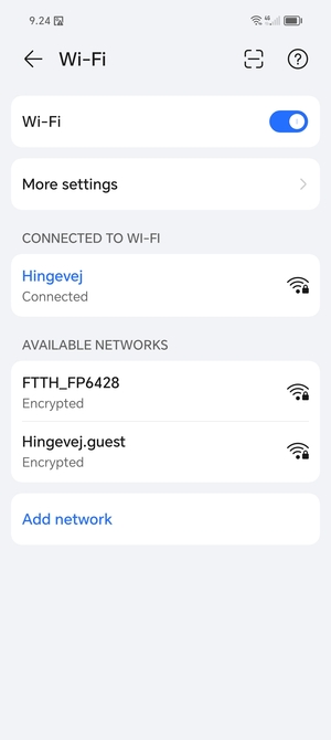 You are now connected to the Wi-Fi network