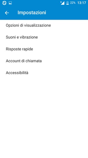 Seleziona Account di chiamata