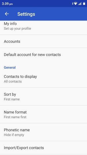 Select Import/Export contacts