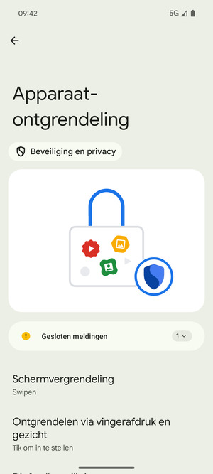 Selecteer Schermvergrendeling