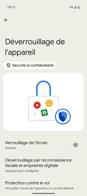 Votre téléphone est maintenant sécurisé par un écran de verrouillage