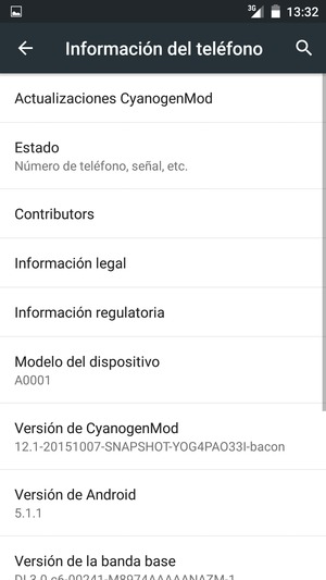 Seleccione Actualizaciones CyanogenMod