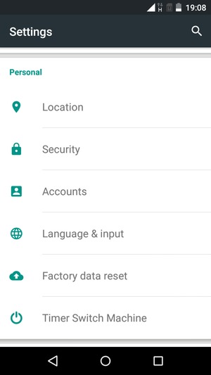 Scroll to and select Factory data reset