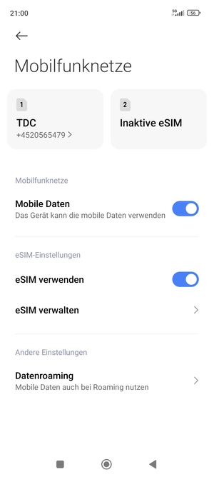 Wählen Sie Datenroaming