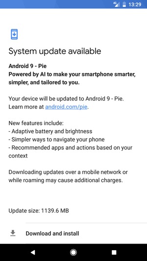 If your phone is not up to date, select Download and install