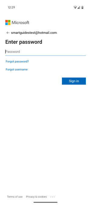 Enter your password and select Sign in