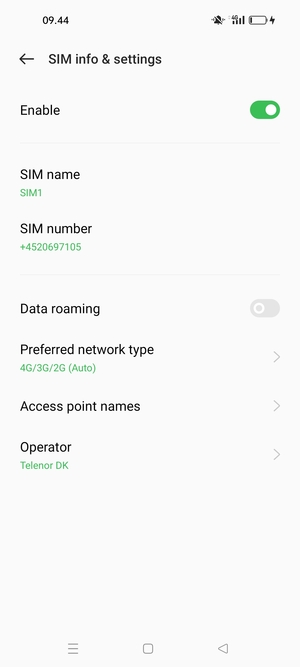 To change network if network problems occur, select Operator