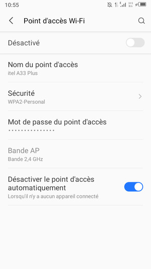 Activer le Point d'accès Wi-Fi