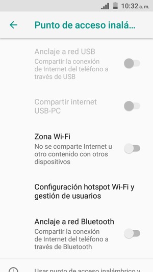 Seleccione Configuración hotspot Wi-Fi y gestión de usuarios
