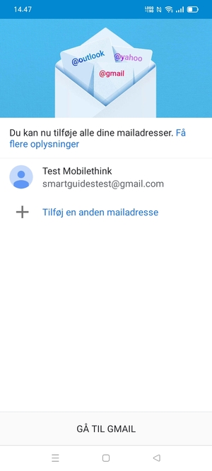 Vælg GÅ TIL GMAIL