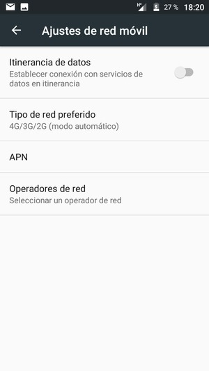 Para cambiar la red en caso de problemas de conectividad, seleccione Operadores de red