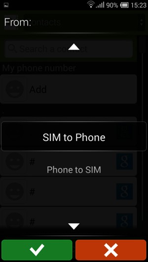 Select SIM to Phone and OK