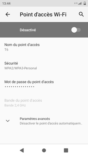 Activer le Point d'accès Wi-Fi