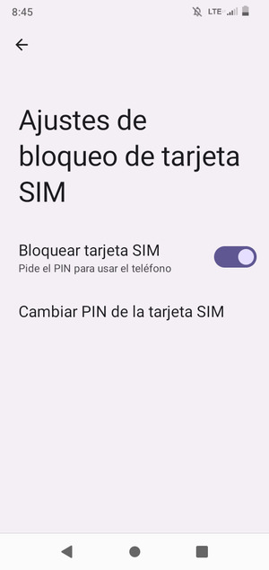 Seleccione  Cambair PIN de la tarjeta SIM