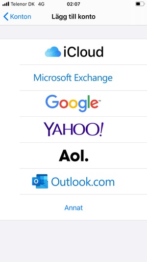 Välj Microsoft Exchange