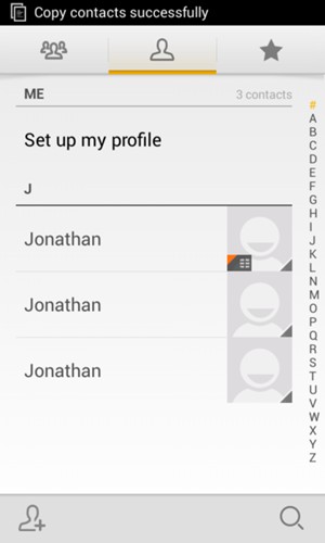 Your contacts have now been added to your DL700