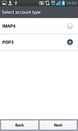 Select POP3 or IMAP4 and select Next