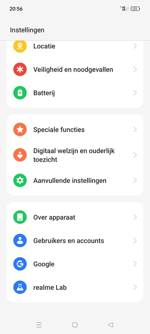 Scroll naar en selecteer Over apparaat