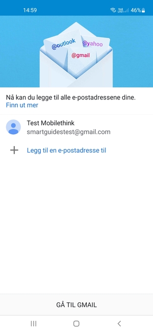 Velg GÅ TIL GMAIL