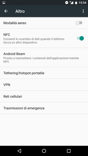 Seleziona Tethering/hotspot portatile