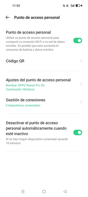 El teléfono ha sido configurado para su uso como módem