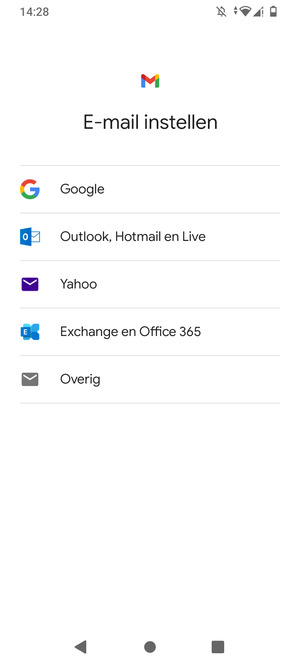 Selecteer Exchange en Office 365