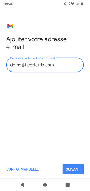 Saisissez votre adresse e-mail et sélectionnez SUIVANT