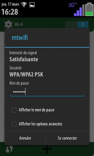 Saisissez le mot de passe du Wi-Fi et sélectionnez Se connecter