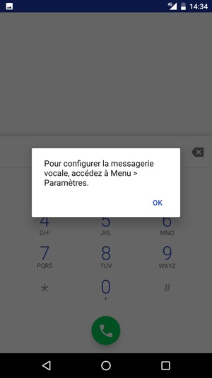 Si votre messagerie vocale n'est pas configurée, sélectionnez OK